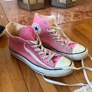 Pink high top converse